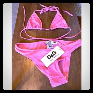 D&G Dolce & Gabbana Pink Triangle 2pc Bikini, NWT